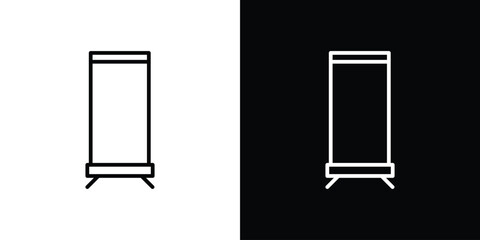 Roll up banners icon illustration symbol or logo collection.