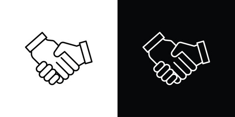 Shake hands icon illustration symbol or logo collection.