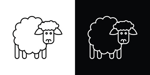 Sheep icon illustration symbol or logo collection.