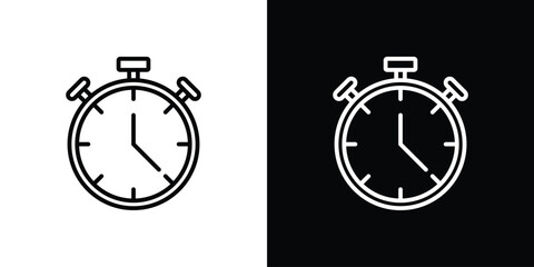 Stopwatch icon illustration symbol or logo collection.