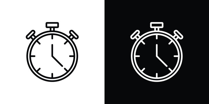 Stopwatch icon illustration symbol or logo collection.