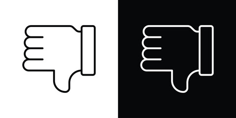 Thumb down icon illustration symbol or logo collection.