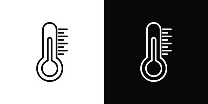 Thermometer icon illustration symbol or logo collection.