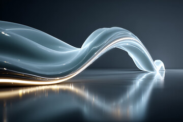 Elegant Flowing Lines of Light in Dark Space Creating Dynamic Motion