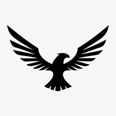 Obraz premium A silhouette of an eagle in flight vector icon