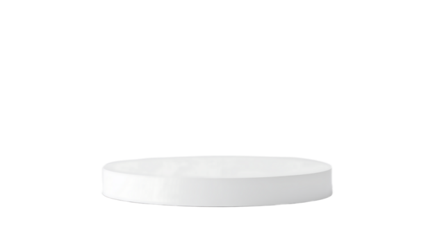 Minimalist White Round Platform Showcase Space for Displaying Products with Copy Area Above