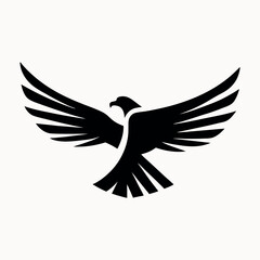A silhouette of an eagle in flight vector icon