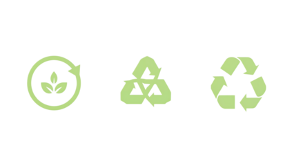 Minimalist Green Recycle Symbols Environmentally Friendly Design Elements and Icons for Sustainability 
