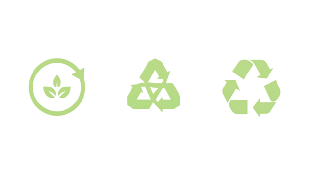 Minimalist Green Recycle Symbols Environmentally Friendly Design Elements and Icons for Sustainability 