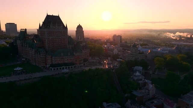 sunset in Quebec city