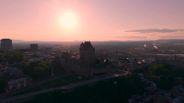 sunset in Quebec city