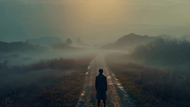 walking in journey life , ai video generative
