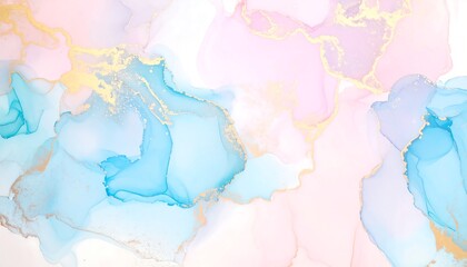 Obraz premium Abstract, flowing, pastel colors, gold accents, ethereal design