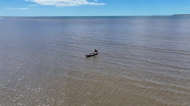 Fock Of The Guaras At Parnaiba In Piaui Brazil. Seabirds Riverside. Wildlife Landscape. Piaui Brazil. Parnaiba Delta Phenomenon. Fock Of The Guaras At Parnaiba In Piaui Brazil. Parnaiba Delta.