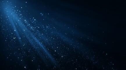 Abstract Blue Sparkle Background with Light Rays