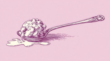 Spoonful of a creamy treat, melting