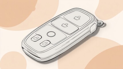 A sketched car key design