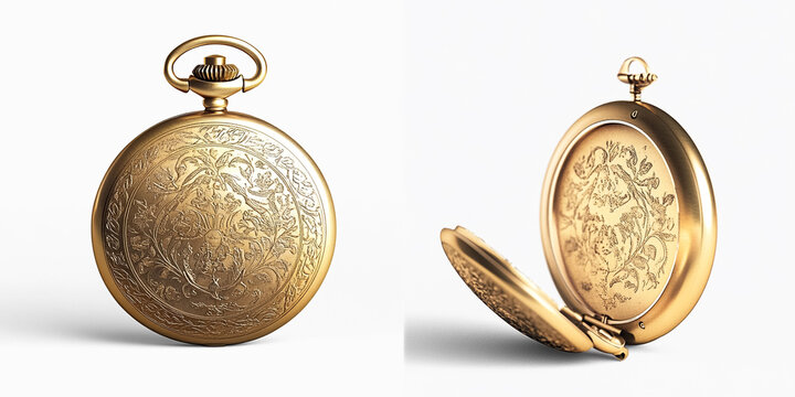 Golden Pocket Watch Open