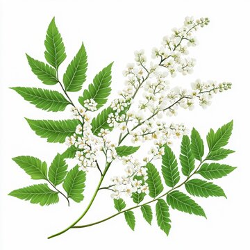 conium maculatum hemlock plant delicate white flower clusters and fernlike leaves isolated on white transparent background