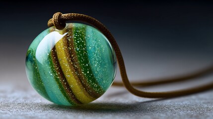 Murano glass pendant necklace Aventurine swirl artisan lampwork technique Italian island craftsmanship high res macro shot