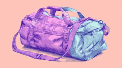 Fototapeta premium Colorful duffel bag illustration