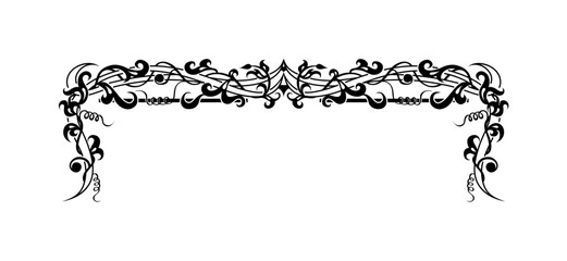 Ornate symmetrical decorative design element.