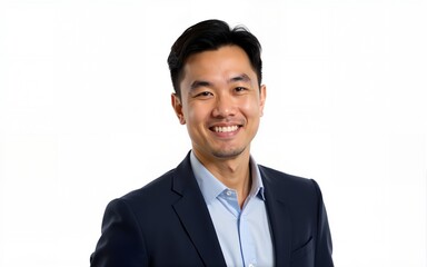 portrait asian businessman, isolated on white background. High quality