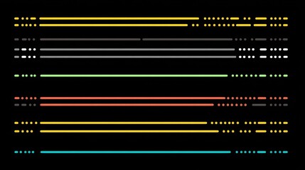 Colorful horizontal lines with patterned ends
