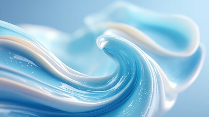 Fluid Abstract Blue Wave Design With Soft Curves And Shimmering Highlights