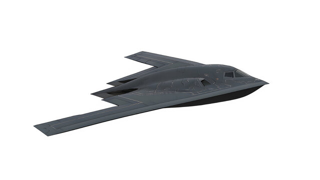Studio-Style Side View of Northrop Grumman B-2 Spirit Flying Low with USAF Markings PNG
