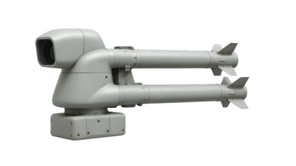 Compact Naval Air Defense Pod with Heat-Seeking Missiles and Corrosion-Resistant Finish – Side View PNG