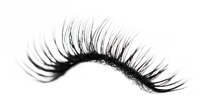 Lash Extensions for Eyelash Enhancement and Beauty - Isolated on White Background