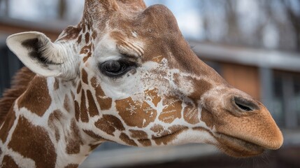Close-up giraffe portrait