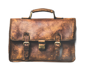 Leather Briefcase for Professional and Stylish Storage - Isolated on White Background