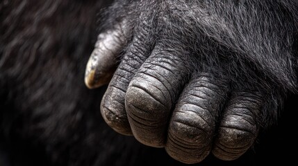 Close-up gorilla hand