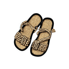 Stylish Rope Sandals Summer Fashion Illustration