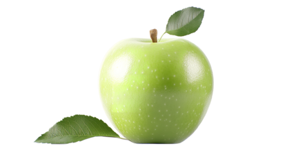 A crisp Granny Smith apple a symbol of health and knowledge ready to be enjoyed with a classic on transparent background