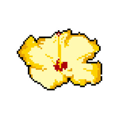 Hibiscus pixel art illustration