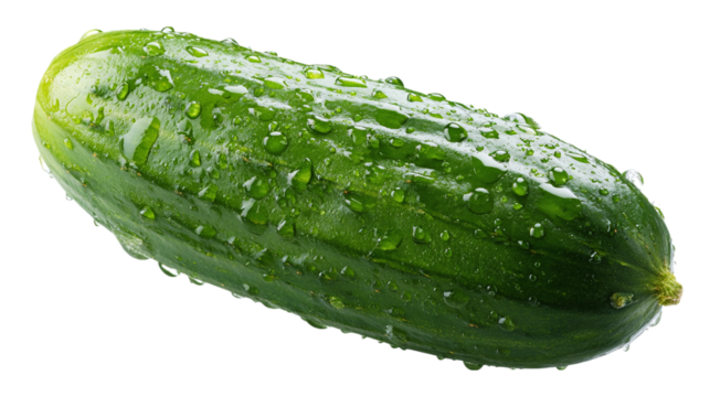 Fresh cucumber whole, clear PNG format, isolated on tranparent background 