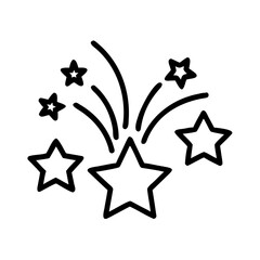 Dynamic and vibrant stars burst forth, radiating with energy, motion, and a sense of celebration, creating a visual spectacle.