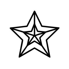 Obraz premium A meticulously crafted, minimalist black star outline stands out, its symmetrical design creating an eye-catching element, ready for versatile applications.