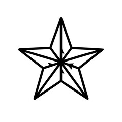 Obraz premium A simple yet striking, geometric black star with an intricate design, offering a minimalist aesthetic.