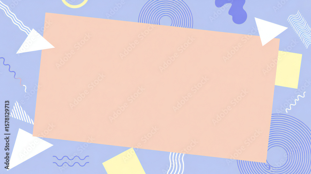 Fototapete a pastel geometric background with a central frame provides space for text or graphic elements in a 