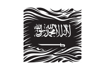 National Saudi Arabian Flag Icon on white background