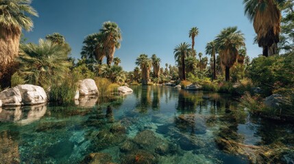 Tranquil oasis with crystal-clear water