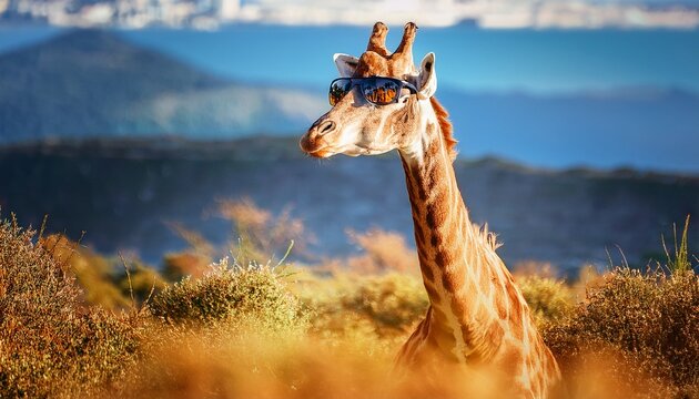 summer vibes captured by a fashionable giraffe