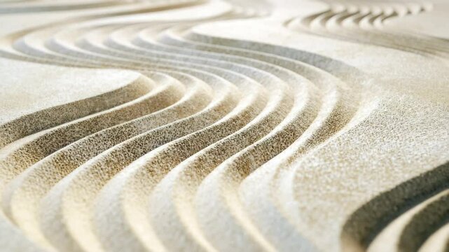 美しい模様の枯山水の砂のイメージのクローズアップ背景
