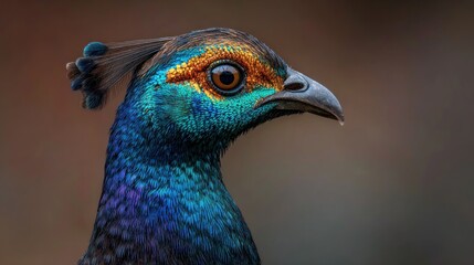 Close-up of a colorful bird's head