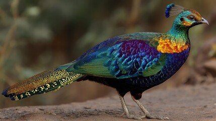 Colorful pheasant in natural habitat