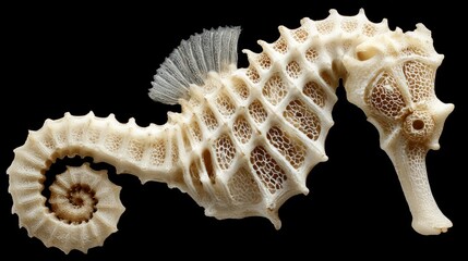 Skeleton seahorse, detailed close-up